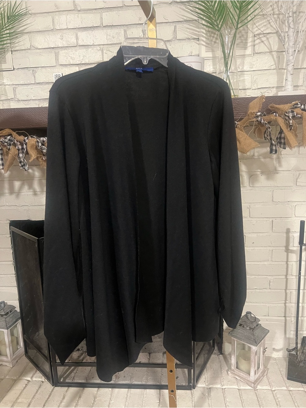 Apt. 9 Black Open-Front Lightweight Cardigan